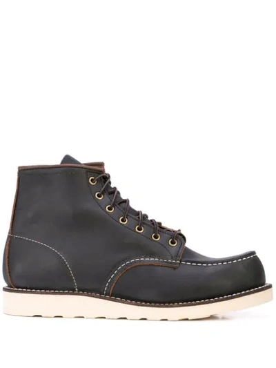 Red Wing Shoes Contrast Stitching Combat Boots In Brown