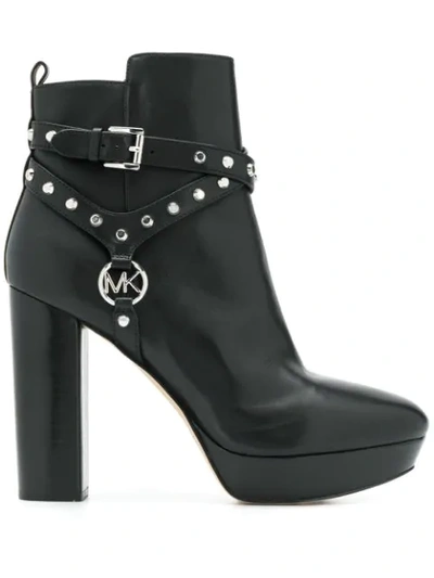 Michael Michael Kors Stud-detail Ankle Boots In Black