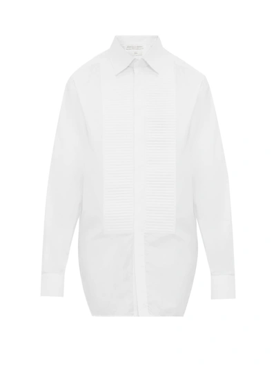 Bottega Veneta Popeline Molded Detail Cotton Poplin Button-up Shirt In Bianco Ottico