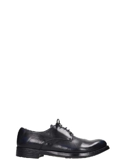 Officine Creative Hive Lace Up Shoes In Blue Leather