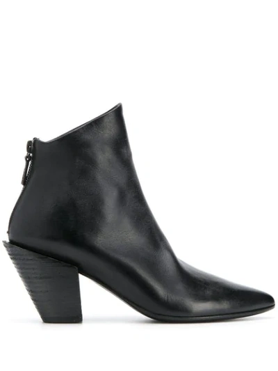 Marsèll Asymmetric Pointed Toe Boots In Black
