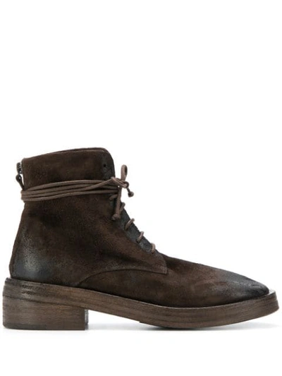 Marsèll Distressed Style Lace-up Boots In Brown