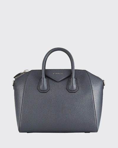 Givenchy Antigona Medium Sugar Goatskin Satchel Bag In Dark Gray