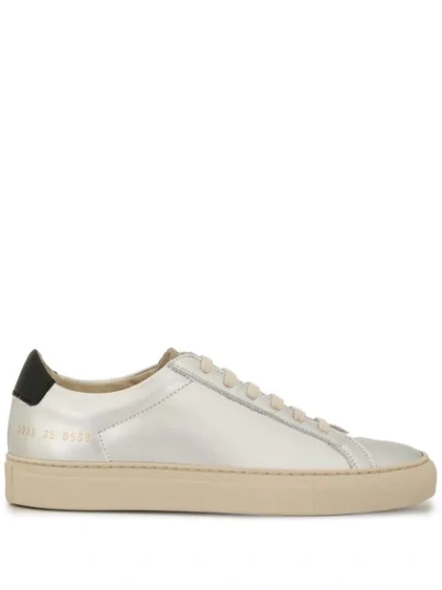 Common Projects Metallic Sheen Trainers In Silver