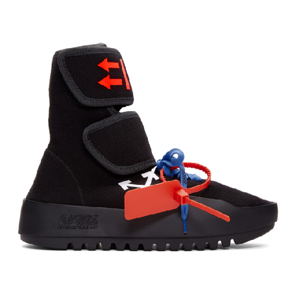off white high top sneaker black