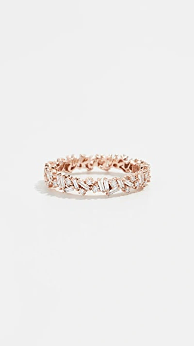 Suzanne Kalan 18k Rose Gold Mixed-cut Diamond Eternity Ring In Rose Gold