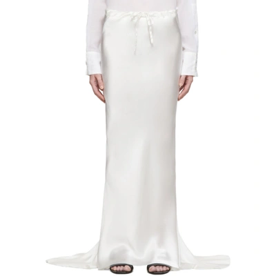 Ann Demeulemeester Asymmetric Pleated Maxi Skirt In Off White