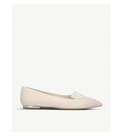 Sophia Webster Bibi Butterfly Embellished Leather Flats In Nude