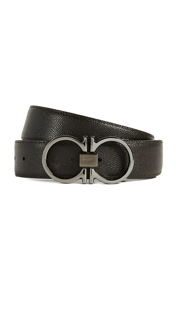 men's double gancini reversible leather belt