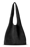 Shinola Market Suede Hobo Bag In Black