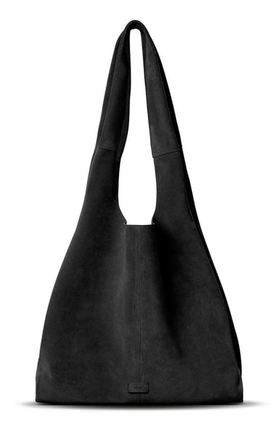 Shinola Market Suede Hobo Bag In Black