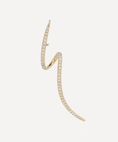 Anissa Kermiche Gold Tourbillon Pave Diamond Spiral Earring
