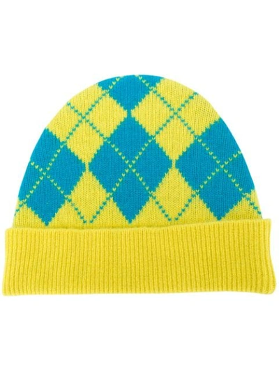 Pringle Of Scotland Reissued Argyle Intarsia Beanie In Yellow