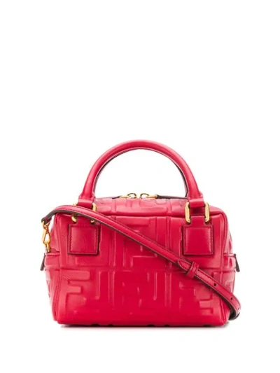 Fendi Mini Boston Leather Bag In Red