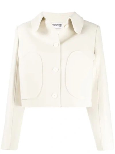 Courrèges Rounded Pocket Straight Jacket In Neutrals