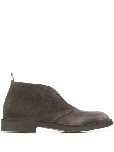 Green George Lace-up Ankle Boots In Grey