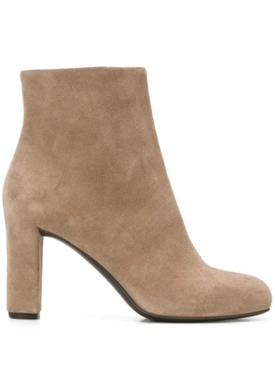 Del Carlo Block Heel Ankle Boots In Neutrals