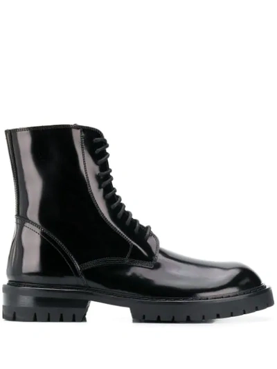 Ann Demeulemeester Lace-up Ankle Boots In Black