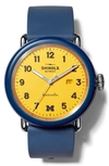 Shinola Men's Detrola The Wolverine Stainless Steel & Silicone Strap Watch In Blue