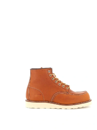 Red Wing Boot Leather Classic Moc Toe Oro Legacy In Brown