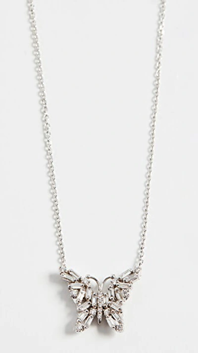 Suzanne Kalan 18k White Gold Diamond Butterfly Pendant Necklace, 18