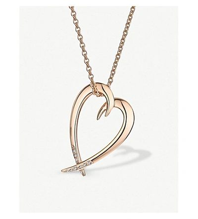 Shaun Leane Heart Rose Gold-vermeil And Diamond Necklace
