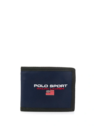 Polo Ralph Lauren Logo Print Nylon Billfold Wallet In Blue | ModeSens