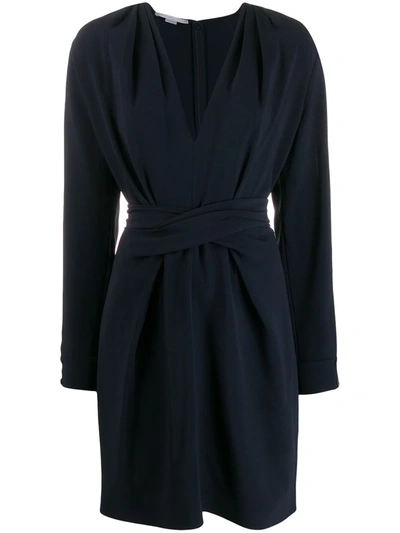 Stella Mccartney V-neck Split-sleeve Dress In Blue