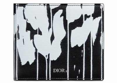 Pre-owned Dior X Raymond Pettibon Wallet Calfskin Black/white