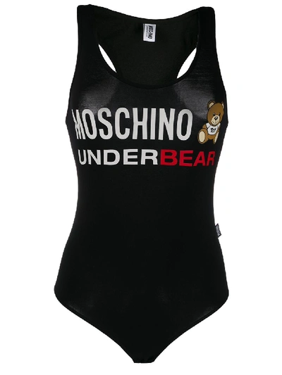 Moschino Underbear Tank Bodysuit In Black