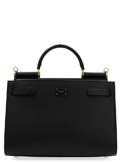 Dolce & Gabbana Small Sicily Top Handle Shoulder Bag In Black