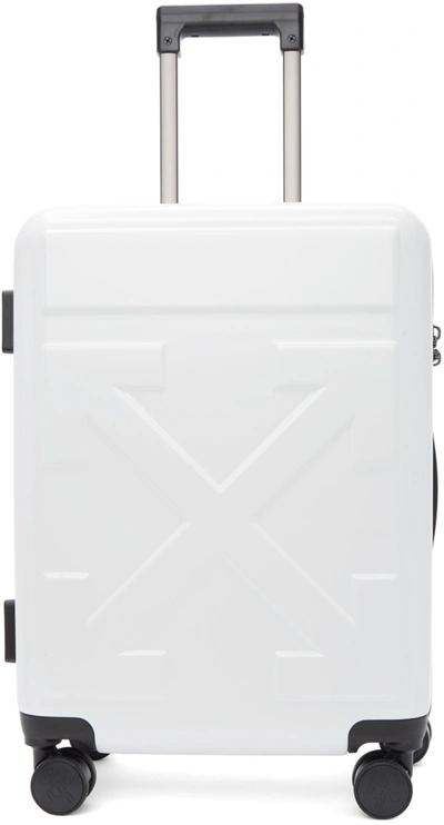 Pre-owned Off-white Quote Luggage "for Travel" White