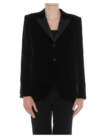Saint Laurent Velvet Jacket In Black