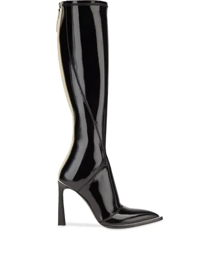 Fendi Women's Patent Neoprene Tall Boots In Black