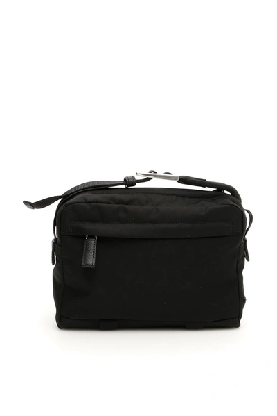 Prada Utilitarian Messenger Bag In Black