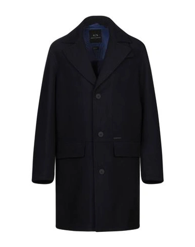 Armani Exchange Coats In Dark Blue