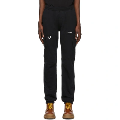 Off-white Logo Print Track Trousers In Blk Wht