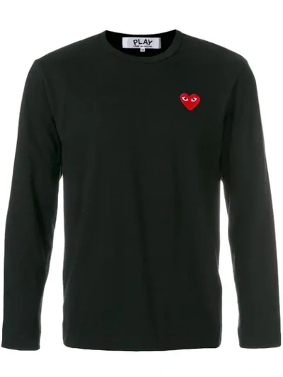 Comme Des Garçons Play Heart Logo T-shirt In Black