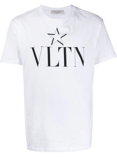 Valentino Vltn Logo Print T-shirt In White