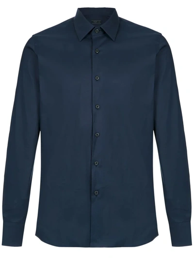 Prada Long Sleeve Shirt In Blue