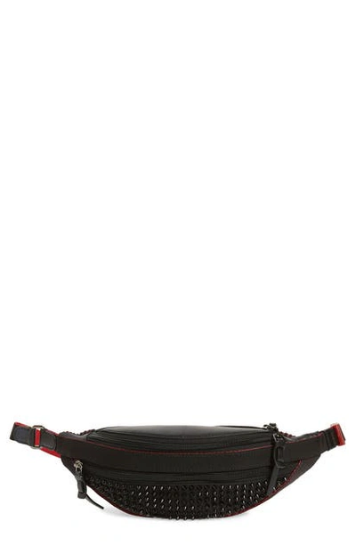 Christian Louboutin Men's Paris Nyc Spike Belt Bag/fanny Pack In Black