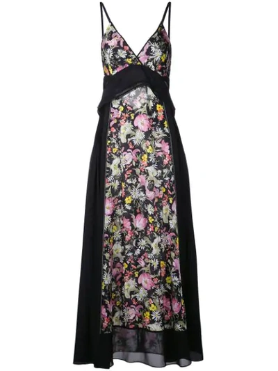 3.1 Phillip Lim / フィリップ リム Woman Cutout Floral-print Silk Midi Dress Black In Black Multicolor