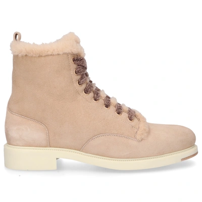 Santoni Ankle Boots 58384 Suede In Beige
