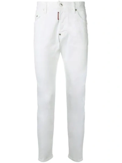 Dsquared2 Low Rise Skinny Trousers In White