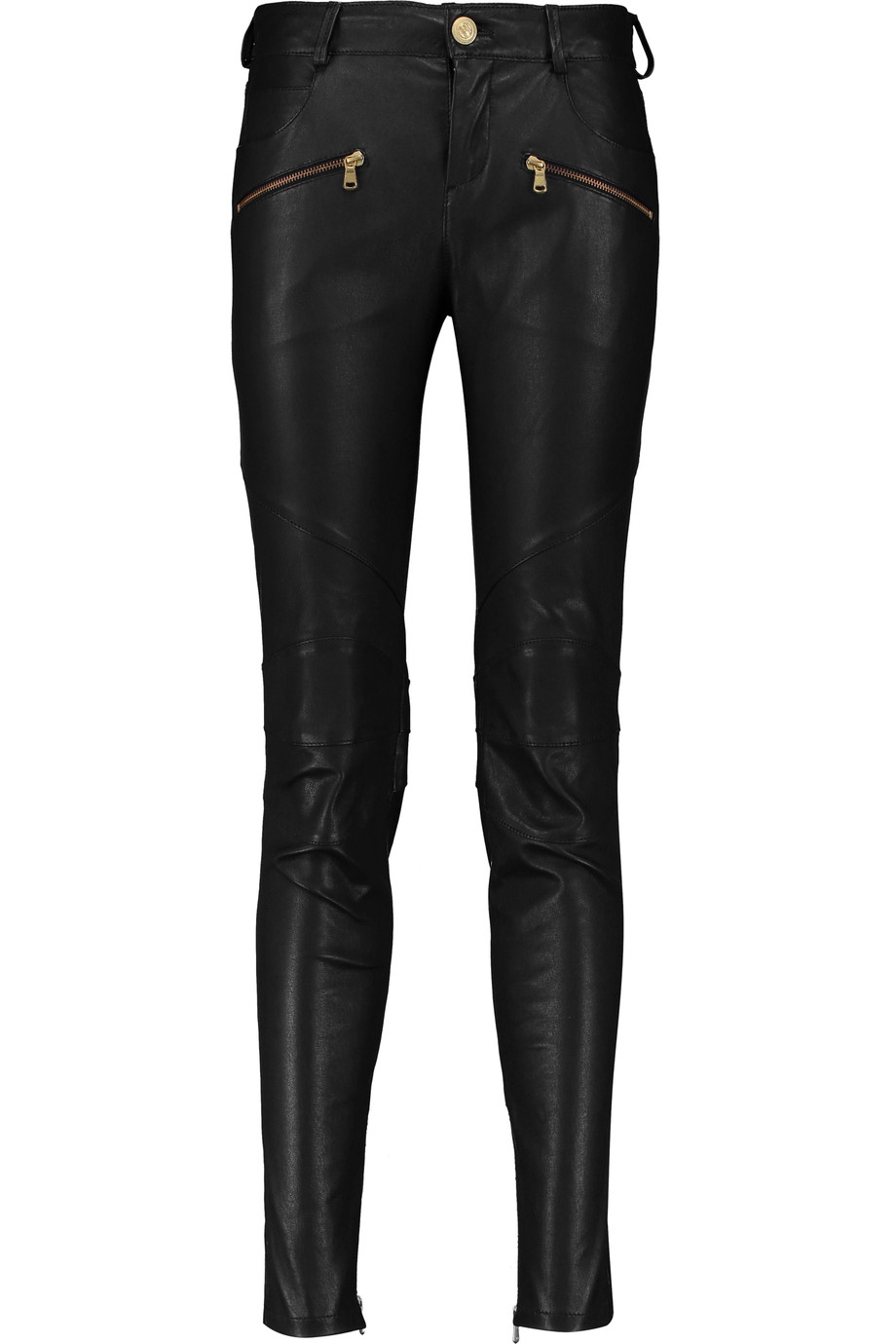 leather balmain jeans