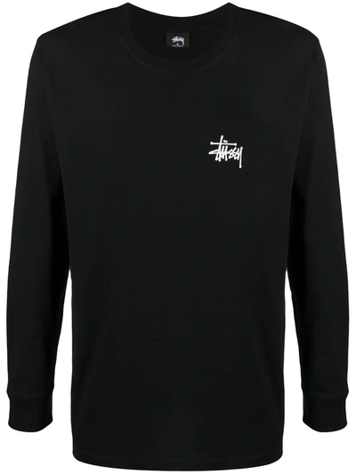 Stussy Stüssy Basic Logo Print Sweatshirt In Black