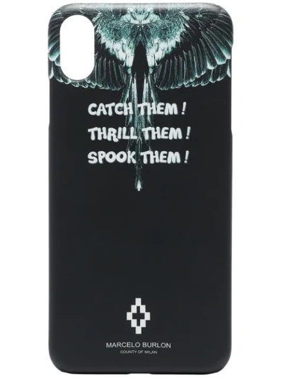 Marcelo Burlon County Of Milan Wings Slogan Print Iphone Xs Case In Black