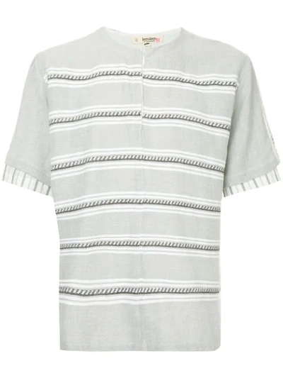 Lemlem Abel Pickstitch Stripe T-shirt In Grey