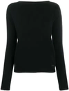 Liu •jo Crystal Embellished-logo Sweater In Black