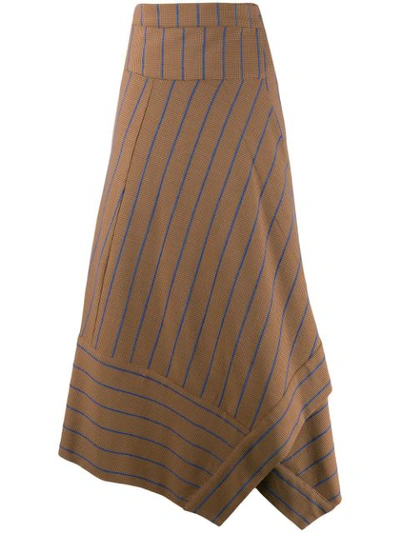 Alysi Striped Print Skirt In Brown